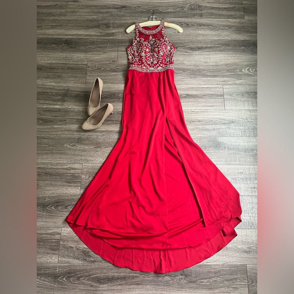 Beautiful Sequined Red Prom Dress